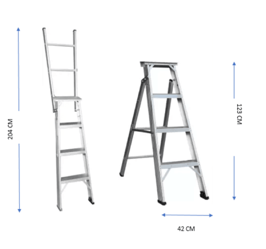 ZAMIL Aluminum Extendable Foldable Ladder 4 Steps